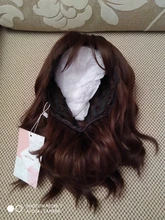 AISI QUEENS corto marrón peluca pelucas sintéticas con flequillo para las mujeres púrpura de la onda de agua Natural Bob pelucas resistente al calor falso pelo