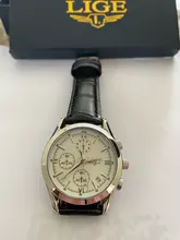 LIGE-Reloj analógico con correa de cuero para hombre, cronógrafo a la moda, de lujo superior, de cuero premium, impermeable, para deporte, nuevo, 2020