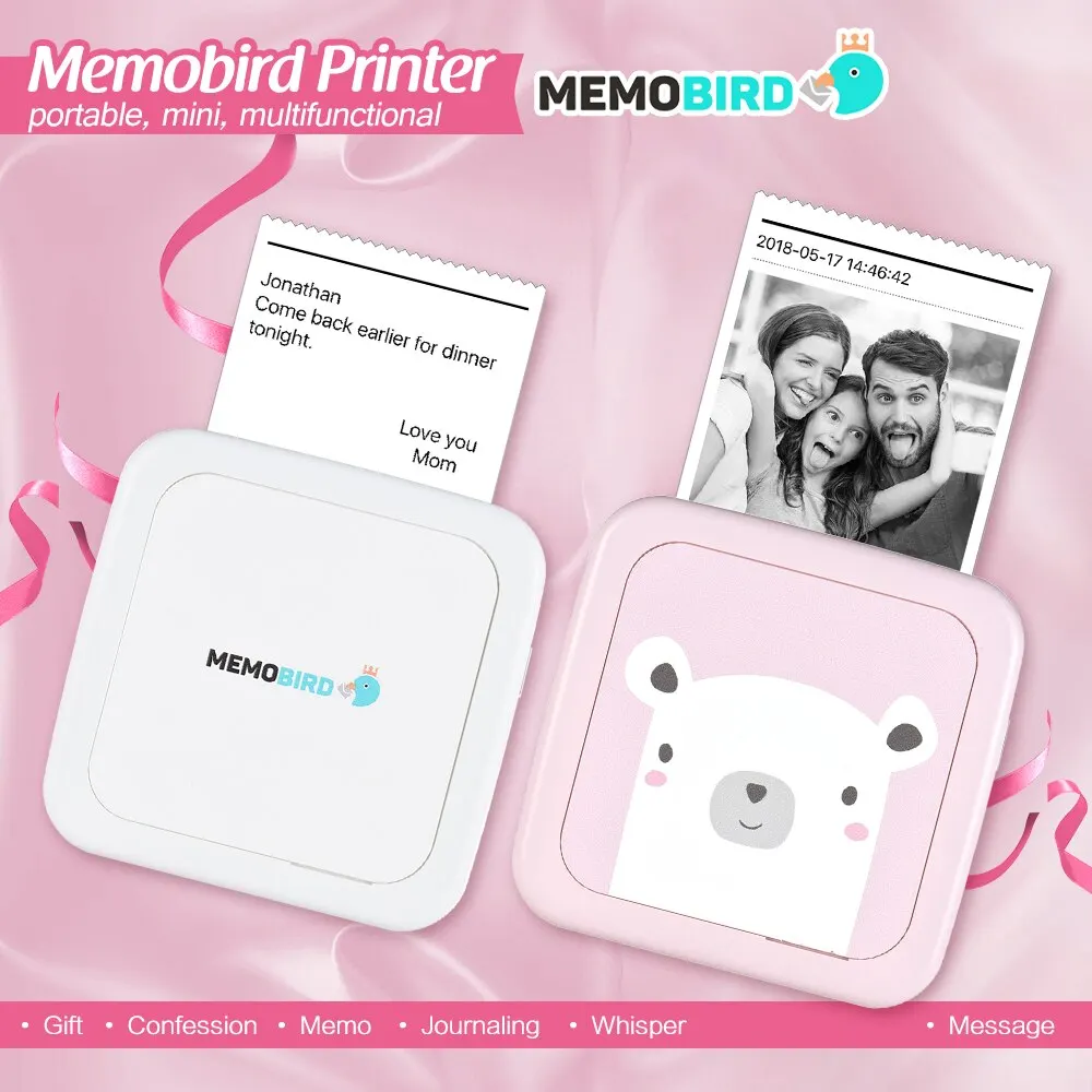 Портативный Карманный фотопринтер MEMOBIRD GT1 Bluetooth 4 2 беспроводной термопринтер для