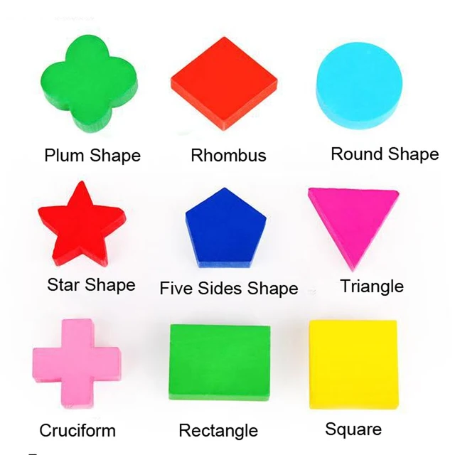 Wooden Educational Toy, Children Geometric Shape Block Building Puzzle Cognitive Matching Early Learning Tool Set Wooden Toy 4