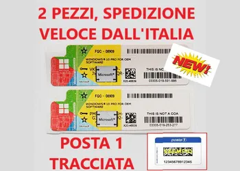 

Windows 10 PRO COA Sticker license Key Product Key activation waist fast shipment from Italy