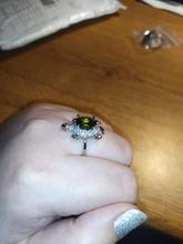 Anillo de tortuga verde oliva grande para mujer, anillos de piedra circón de cristal de Color plateado para mujer, joyería de boda, regalo de San Valentín