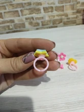 Anillo de fruta bonita para niñas, sortija Multicolor de colores, fruta bonita, traje de princesa, 12 Uds.