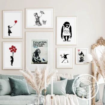 

Banksy Graffiti Paintings Poster Prints wall art picture home decoration for Living Room