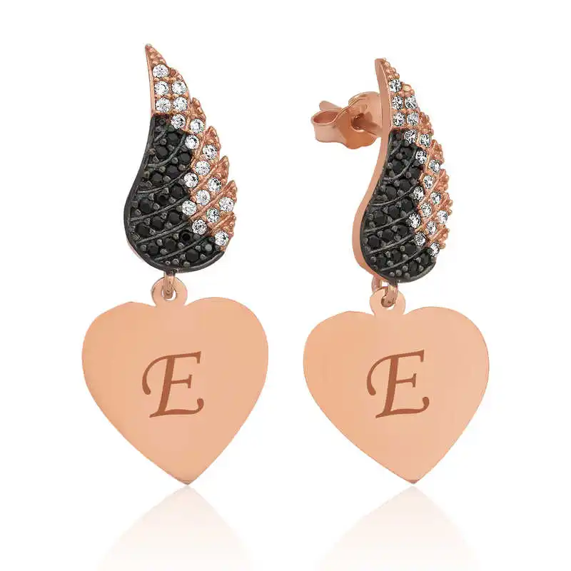 

Merve Silver Silver Winged Heart Earrings
