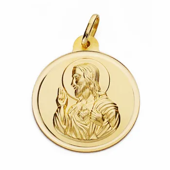 

Medal 18k Gold Heart of Jesus 26mm. Bezel lisa [AA2517GR] -Customizable-RECORDING INCLUDED IN THE PRICE