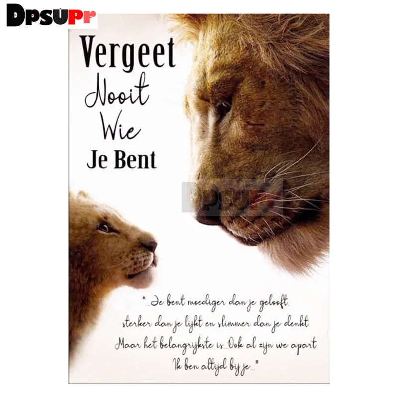 

Dpsupr Full Square/Round Diamond Painting Cross Stitch Diamond 3D Embroidery Cartoon Dutch Lion DIY 5D Moasic Home Decor Gift