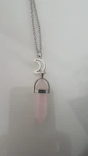 Colgante de cristal Hexagonal para mujer, piedra Natural, sol y luna, mejores amigos, joyería, color púrpura, rosa, 2 uds.