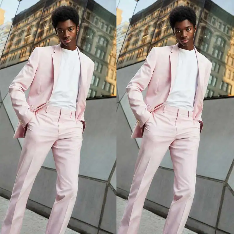 Pink Latest Coat Pants Design Men Suits 