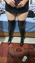 Botas sexys de tacón alto para mujer, botas por encima de la rodilla, zapatos de moda para mujer, botas altas hasta el muslo de 12cm de talla grande 43, color negro, 2021
