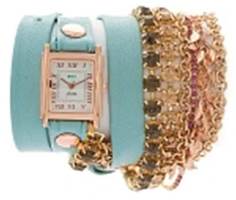 

Часы наручные женские La Mer Collections Stones Apatite Aqua Croco 2003 кожаный ремешок светло зеленый цвет