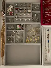 Conjunto de 3 cajones de terciopelo, bandeja de almacenamiento de joyas, anillo, pulsera, caja de regalo, organizador de joyas, soporte para pendientes, vitrina de joyería