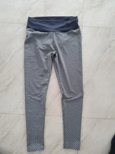 Polyester Leggings Normov Seamless Patchwork-Print Elastic Push-Up Ankle-Length High-Waist