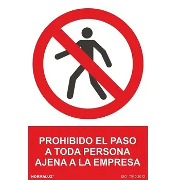 

Señal prohibido el paso persona ejena empresa PVC 21x30 cm Rojo
