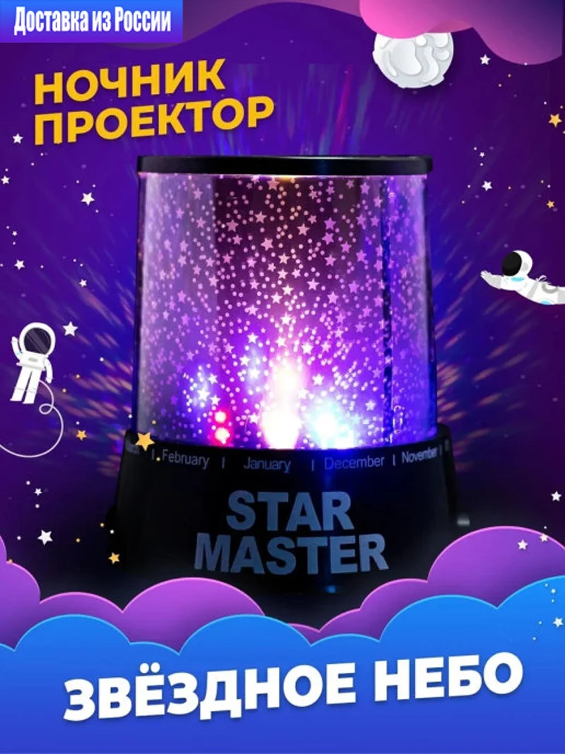 Ночник проектор звездного неба вращающий детский ночник GIZMOS STAR PROJECTOR | Лампы и