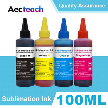 

Aecteach 4 Color 100ml/Bottle Refill Universal Sublimation Ink For Epson Printers Heat Press sublimation Heat Transfer Ink