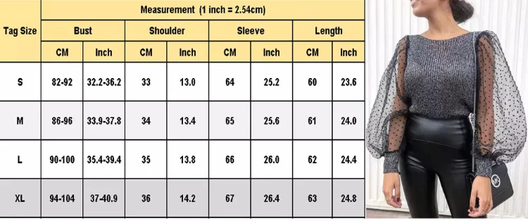 Новинка, модные женские прозрачные сетчатые пышные трикотажные топы с высоким воротом и длинным рукавом, женские блузки в горошек, рубашки коричневого и серого цвета