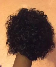 Corte Pixie-Peluca de cabello humano Afro rizado, hecha a máquina, corta, brasileña, Remy