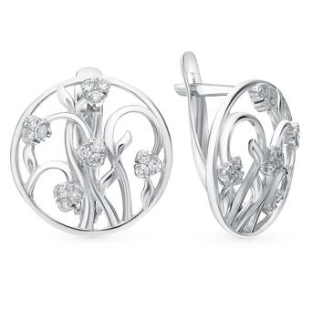 

Silver earrings with cubic zirconia sunlight sample 925 test