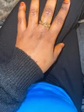 Anillo de cadena gruesa de 6mm de grosor para mujer y niña, sortija con eslabones cubanos rellenos de oro de acero inoxidable, anillo elegante