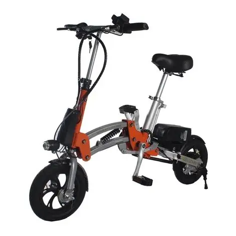 

R12 36V 6A Lithium Battery Aluminum Alloy Folding Bicycle for Adults, Lightweight Aluminum Frame -Orange