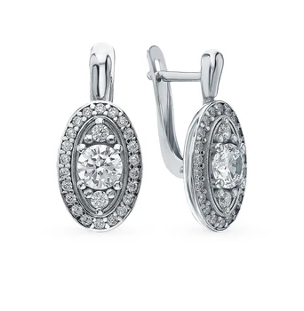 

Silver earrings with cubic zirconia sunlight sample 925