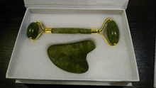 Rodillo de Jade Xiuyu Gua sha de piedra Natural, tablero raspador Guasha, conjunto de cuarzo, herramienta de masaje Facial, Estiramiento Facial, masajeador antiarrugas Delgado