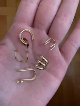 VKME-pendientes de estrella de oro sin Piercing para mujer y hombre, pendientes de Clip para la oreja de cartílago falso Simple, joyería con Clip