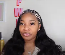 Headband Wig Human-Hair Body-Wave Full-Machine High-Density Women for Designer