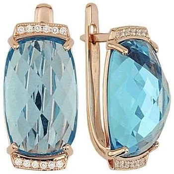 

Aloris earrings with cubic zirconia and Topaz in red gold