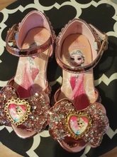 Disney-sandalias de princesa Frozen 2 para niñas, zapatos de cristal, tacón alto, pasarela, espectáculo