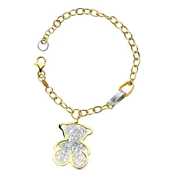 

18k gold bracelet two-color teddy bear 19cm. 8,55gr. [AB3367]