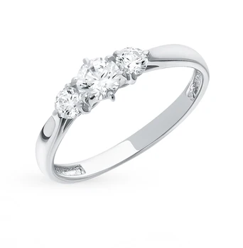 

Silver ring with cubic zirconia sunlight sample 925