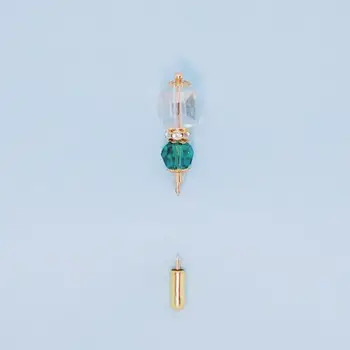 

Brooch for lapel Pearl 50615 (green, needle, glass)
