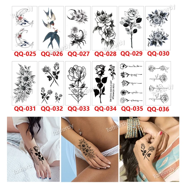 12pcs/set Hand Finger Wrist Tattoo Sticker Small Size Waterproof Men Tattoo  Dragon Snake Scorpin Skull Temporary Tattoos Boy - Temporary Tattoos -  AliExpress