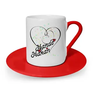 

Personalized Valentine 'S Day Themed Red Turkish coffee Cup-11