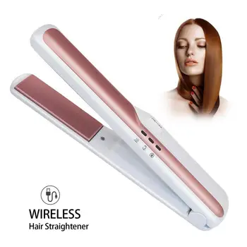 

2 In 1 Wireless Hair Curler Straightener Mini Hair Curling iron Straight Hair Styling Tool USB Charging