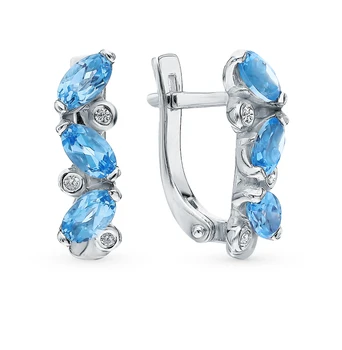 

Silver earrings with Topaz and cubic zirconia sunlight sample 925 test