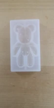 Moldes UV de silicona con forma de oso para joyería, moldes de resina para joyería, DIY, llavero, juguetes para niños