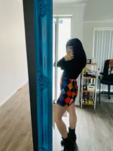 Print Skirts SHEIN Argyle Mini Womens Geometric Bodycon Multicolor High-Waist Casual