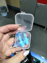 1 caja de PC lleno de confort de los tapones para los oídos de reducción de ruido de silicona suave tapones de oído soga de PVC tapones para los oídos de protección para la natación para dormir