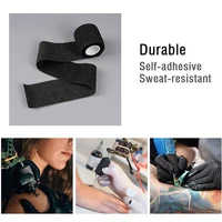 1 pièces ruban noir tatouage poignée pansement Sport Wrap bande auto-adhésif élastique pansement bande tatouage Permanent maquillage accessoires 6