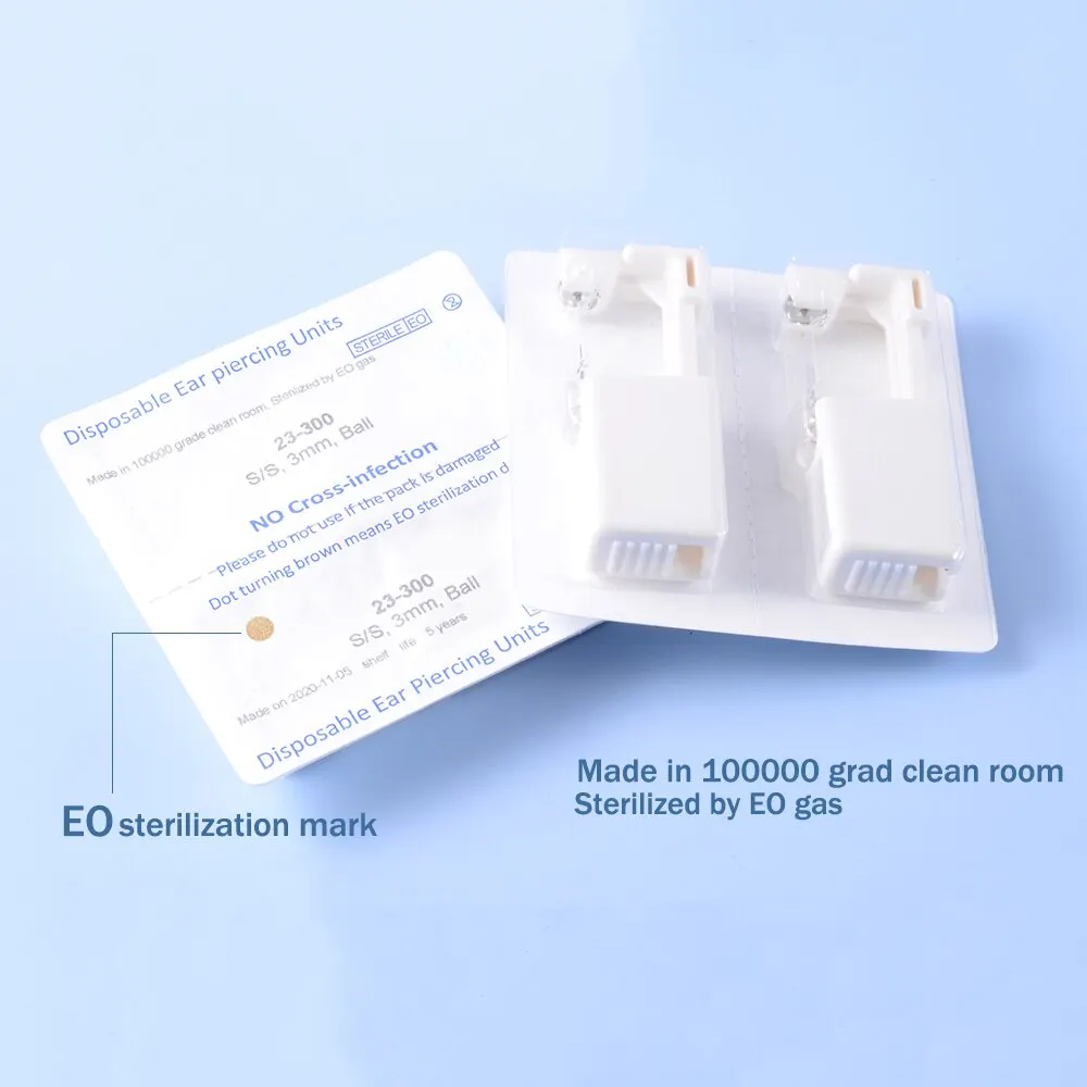 Disposable Safe Sterile Piercing Unit for Gem Nose Studs Piercing Gun Tool Machine Kit Earring Stud Body Jewelry 1 Unit