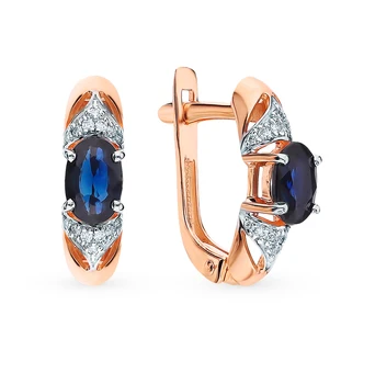 

Gold earrings with sapphires and diamonds sunlight sample 585