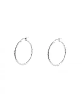 

Silver earrings Hoops Carved 30x3mm