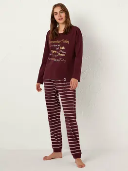 

Lettering Printed Cotton Pajamas set