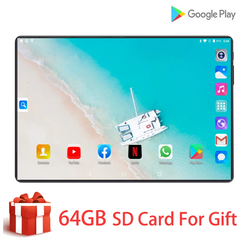 

DHL Free shipping 2.5D Glass 10 Inch Tablet PC Octa-Core 6GB RAM 128GB ROM Dual SIM Cards 4G LTE Android 9.0 WiFi Tablet 10+Gift