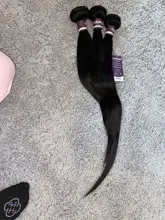 Cuniversitario-mechones de pelo liso con cierre 4x4, cabello humano Remy brasileño de 100%, 3/4 mechones con cierre de encaje suizo marrón medio