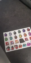 Pegatina de juego para niños, 1 Juego de figuras de acción al azar, pegatina impermeable de dibujos animados de AmongUs, regalo de cumpleaños de Navidad