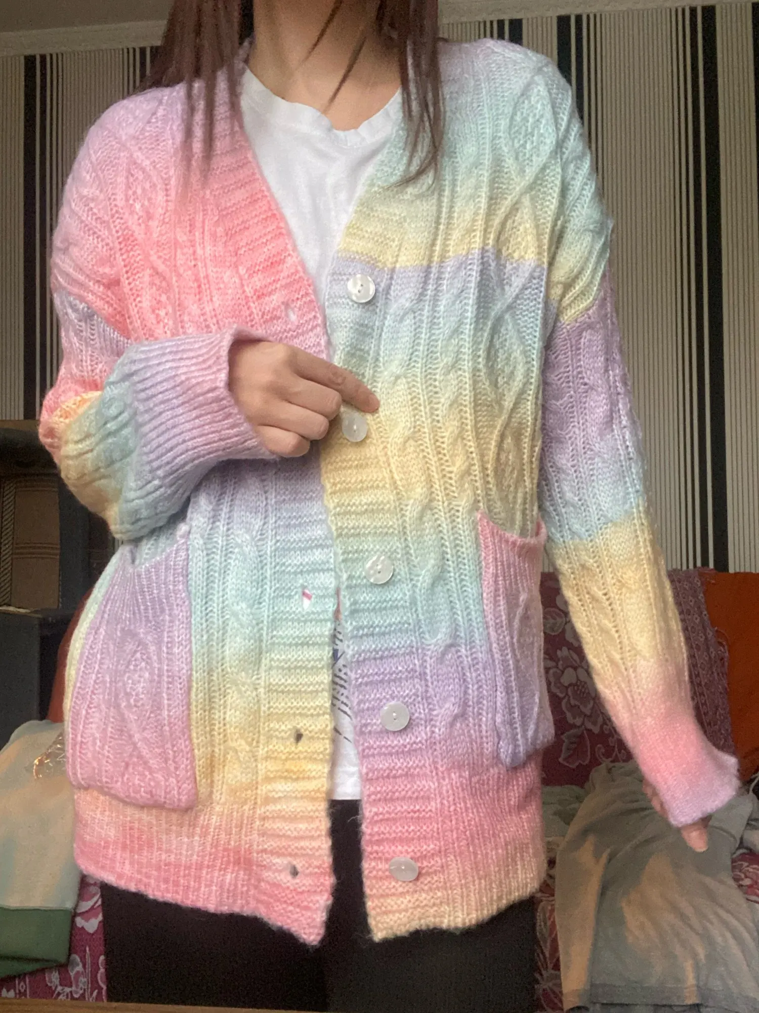 Rainbow Knitted Jacket - Kuru Store